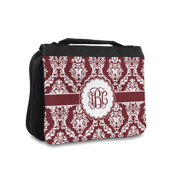 Custom Maroon & White Toiletry Bag - Small (Personalized)