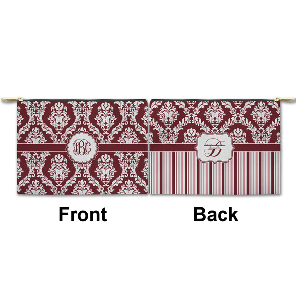 Maroon & White Small Zipper Pouch Approval (Front and Back)