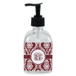Maroon & White Glass Soap & Lotion Bottle - Single Bottle (Personalized)