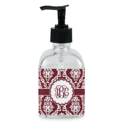 Maroon & White Glass Soap & Lotion Bottle - Single Bottle (Personalized)