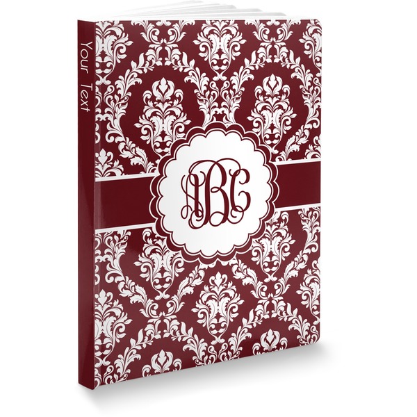 Custom Maroon & White Softbound Notebook (Personalized)