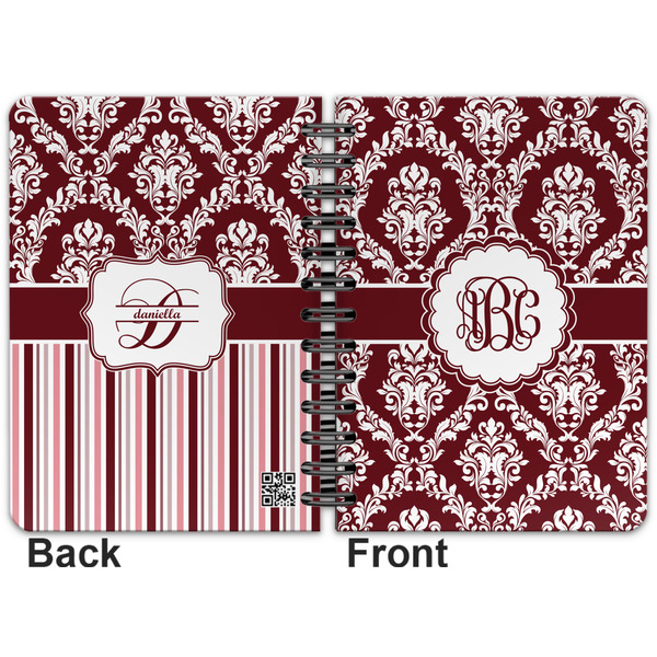 Maroon & White Spiral Journal 5 x 7 - Apvl