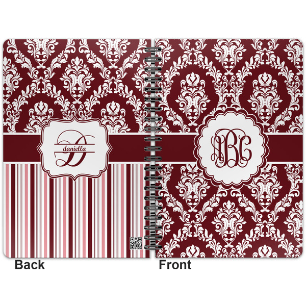 Maroon & White Spiral Journal 7 x 10 - Apvl