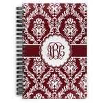 Maroon & White Spiral Notebook - 7x10 w/ Monogram