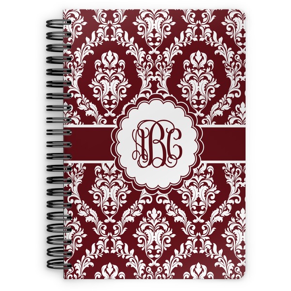 Custom Maroon & White Spiral Notebook (Personalized)