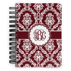 Maroon & White Spiral Notebook - 5x7 w/ Monogram