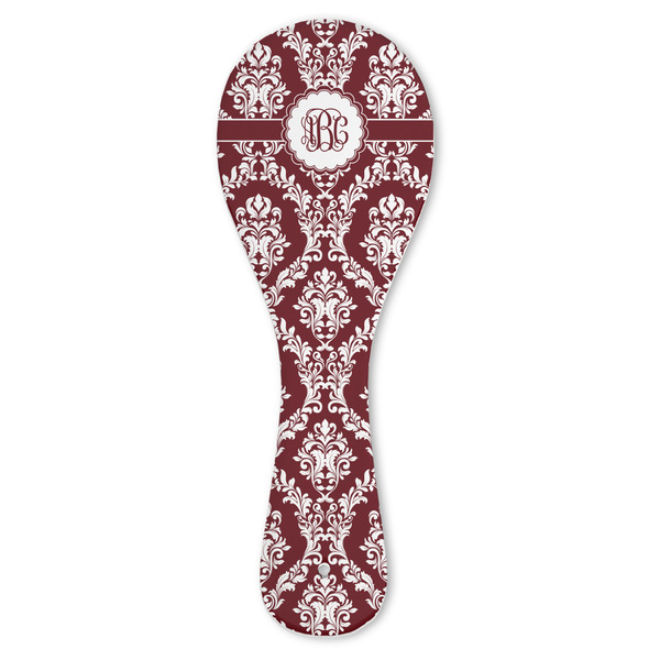Custom Maroon & White Ceramic Spoon Rest (Personalized)