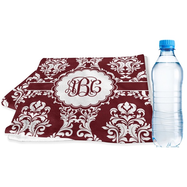 Custom Maroon & White Sports & Fitness Towel (Personalized)