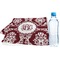 Maroon & White Sports Towel Folded with Water Bottle