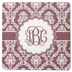 Maroon & White Square Rubber Backed Coaster (Personalized)