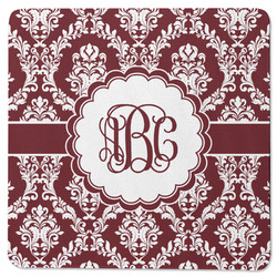 Maroon & White Square Rubber Backed Coaster (Personalized)