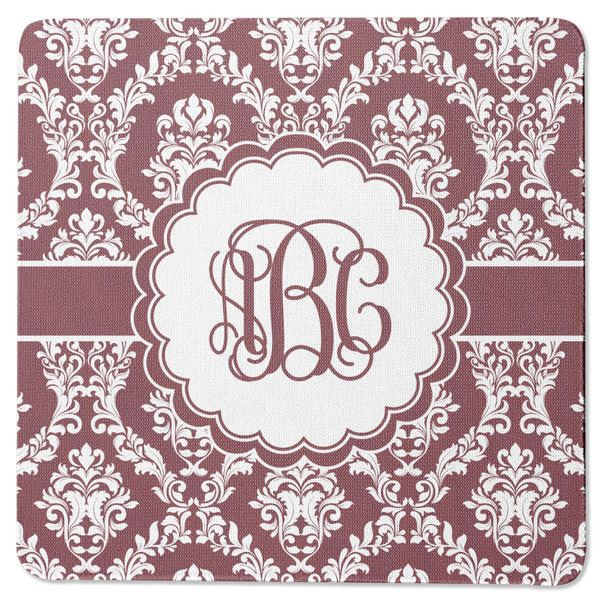 Custom Maroon & White Square Rubber Backed Coaster (Personalized)