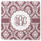 Maroon & White Square Rubber Backed Coaster (Personalized)