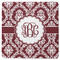 Maroon & White Square Rubber Backed Coaster (Personalized)