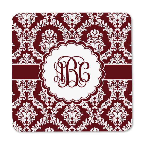 Maroon & White Square Fridge Magnet - FRONT