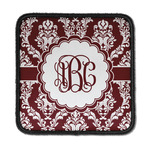 Maroon & White Iron On Square Patch w/ Monogram