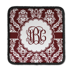 Maroon & White Iron On Square Patch w/ Monogram