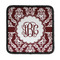 Maroon & White Iron On Square Patch w/ Monogram