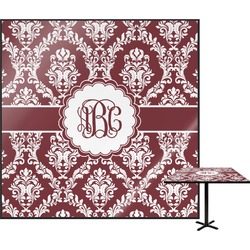 Maroon & White Square Table Top - 24" (Personalized)
