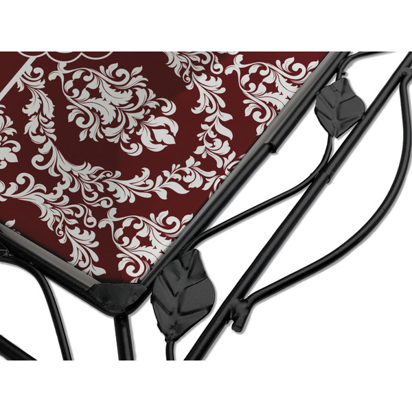 Maroon & White Square Trivet - Detail