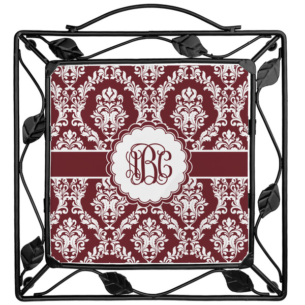 Custom Maroon & White Square Trivet (Personalized)