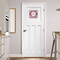 Maroon & White Square Wall Decal on Door