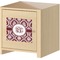 Maroon & White Square Wall Decal on Wooden Cabinet