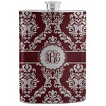 Maroon & White Stainless Steel Flask (Personalized)