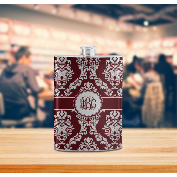 Maroon & White Stainless Steel Flask - LIFESTYLE 2
