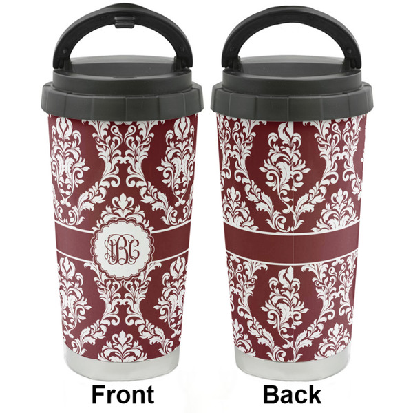 Maroon & White Stainless Steel Travel Cup - Apvl