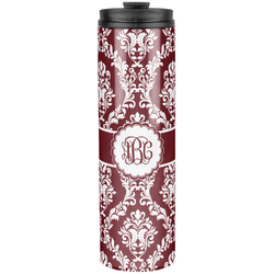 Maroon & White Stainless Steel Skinny Tumbler - 20 oz (Personalized)
