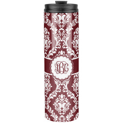 Maroon & White Stainless Steel Skinny Tumbler - 20 oz (Personalized)