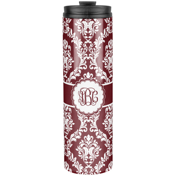 Custom Maroon & White Stainless Steel Skinny Tumbler - 20 oz (Personalized)
