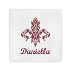 Maroon & White Standard Cocktail Napkins (Personalized)