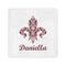 Maroon & White Standard Cocktail Napkins - Front View