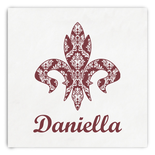 Custom Maroon & White Paper Dinner Napkins (Personalized)
