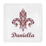 Maroon & White Decorative Paper Napkins (Personalized)