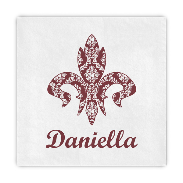 Custom Maroon & White Decorative Paper Napkins (Personalized)