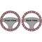 Maroon & White Steering Wheel Cover- Front and Back