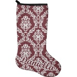 Maroon & White Holiday Stocking - Neoprene (Personalized)