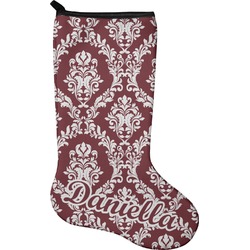 Maroon & White Holiday Stocking - Single-Sided - Neoprene (Personalized)