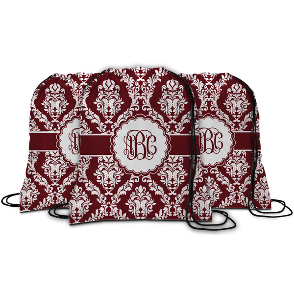 Maroon & White String Backpack - MAIN