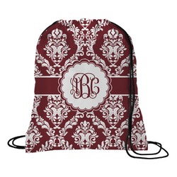 Maroon & White Drawstring Backpack (Personalized)
