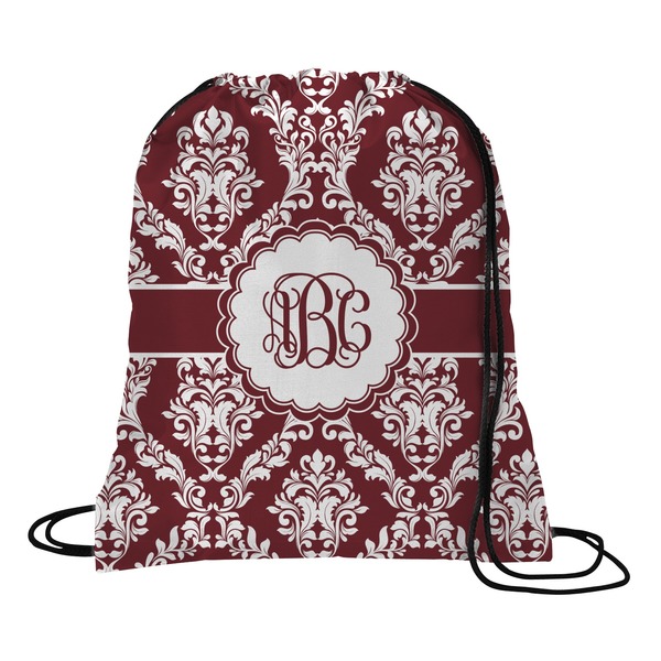 Custom Maroon & White Drawstring Backpack (Personalized)