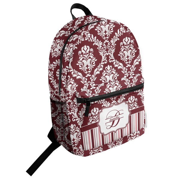 Custom Maroon & White Student Backpack (Personalized)