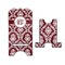 Maroon & White Stylized Phone Stand - Front & Back - Large