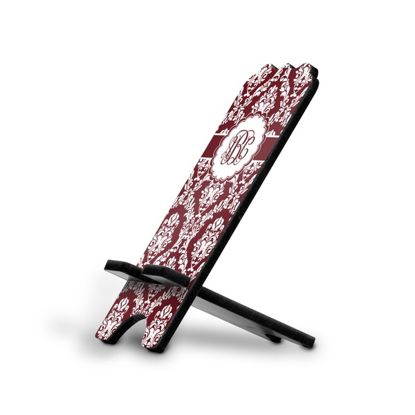 Custom Maroon & White Stylized Cell Phone Stand - Large (Personalized)