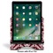 Maroon & White Stylized Tablet Stand - Front with ipad