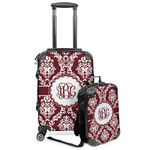 Maroon & White Kids 2-Piece Luggage Set - Suitcase & Backpack (Personalized)