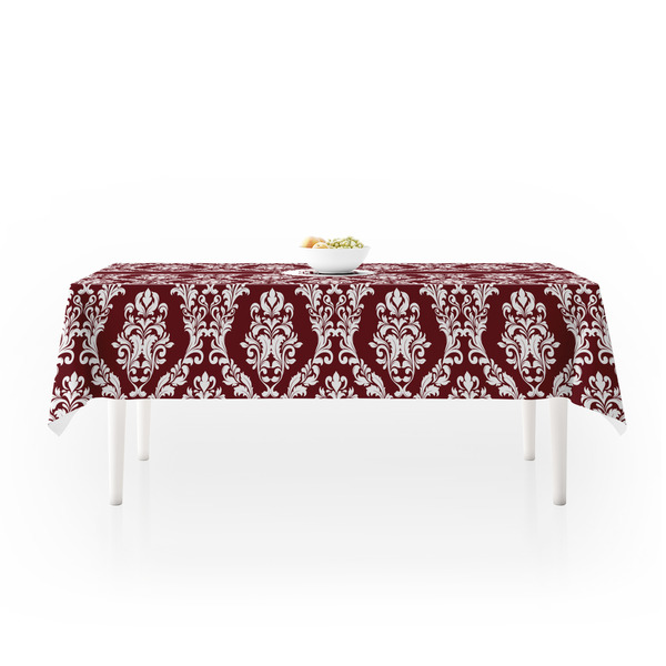Maroon & White Tablecloths (58"x102") - MAIN